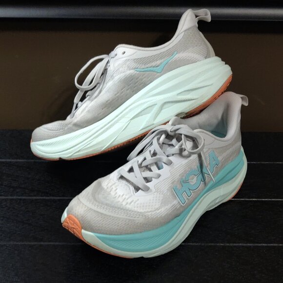 Hoka Skyflow Running Shoe Cosmic Grey & Seafoam Women's US 8 - Picture 2 of 6